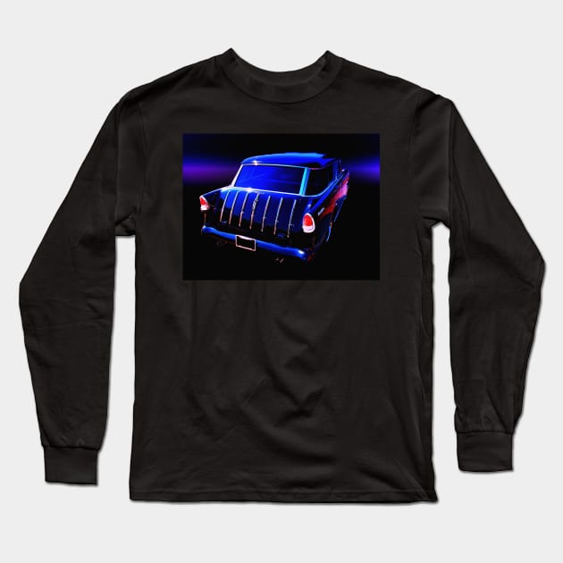 1955 Chevrolet Bel Air Nomad Long Sleeve T-Shirt by Burtney